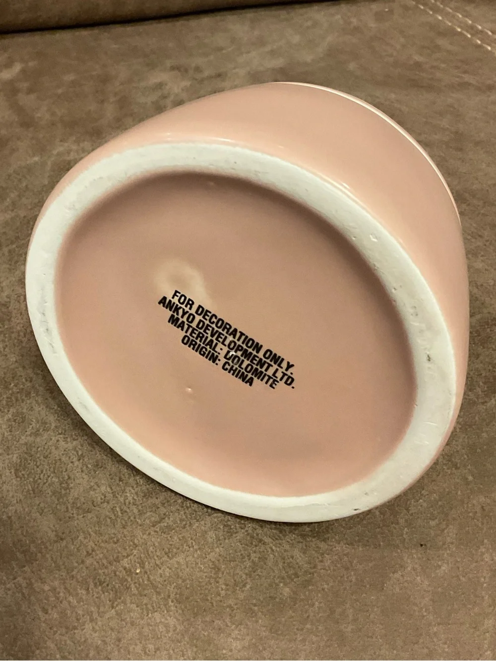 Peach Colored Vase with Stripes